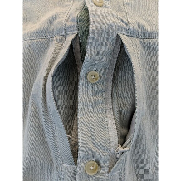 Gramicci Original Freedom Light Blue Cotton Button Short Sleeve Shirt Medium - Picture 14 of 16